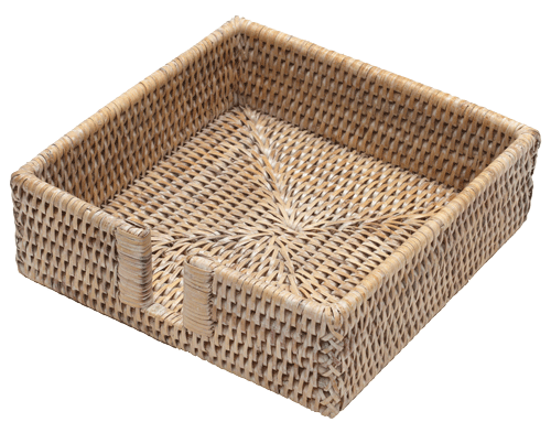 Luncheon Bleached Rattan Napkin Holder, Caspari