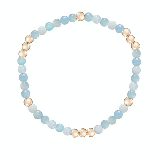enewton Gold Worthy Pattern 4mm Amazonite Bead Bracelet