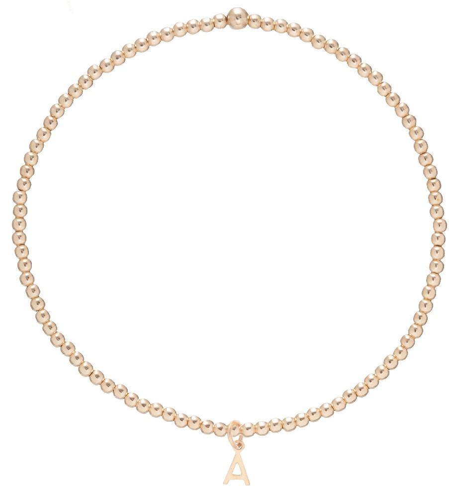enewton Classic Gold 2mm Bead Bracelet - Respect Gold Charm - T