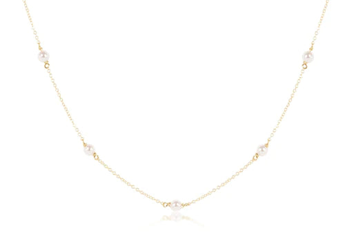 enewton 15" Choker  Simplicity Chain Gold 4mm Pearl