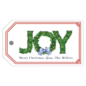 Joy Boxwood Full Color Gift Tag