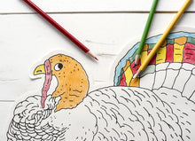 Load image into Gallery viewer, Die-Cut Coloring Turkey Placemat