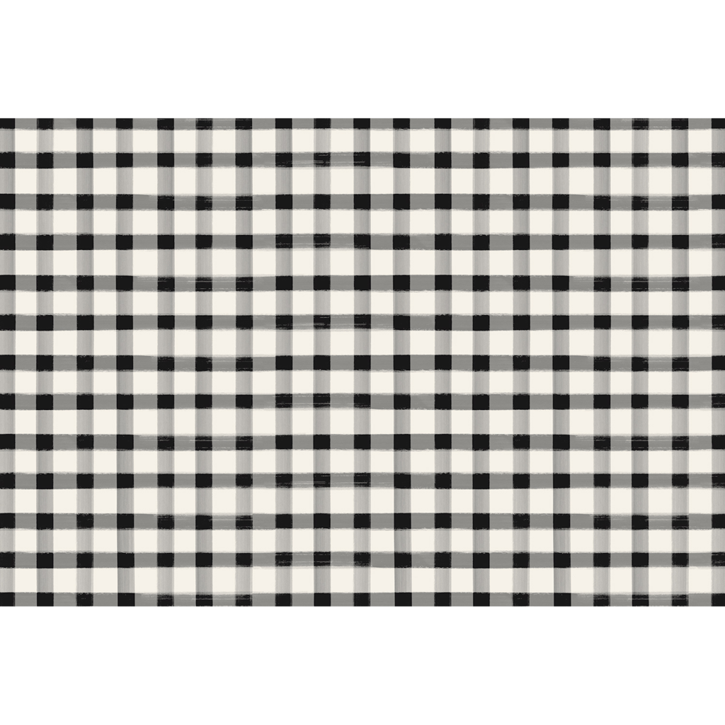 Black Painted Check Paper Placemats