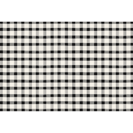 Black Painted Check Paper Placemats