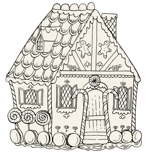 Hester and Cook Gingerbread House Coloring Placemats