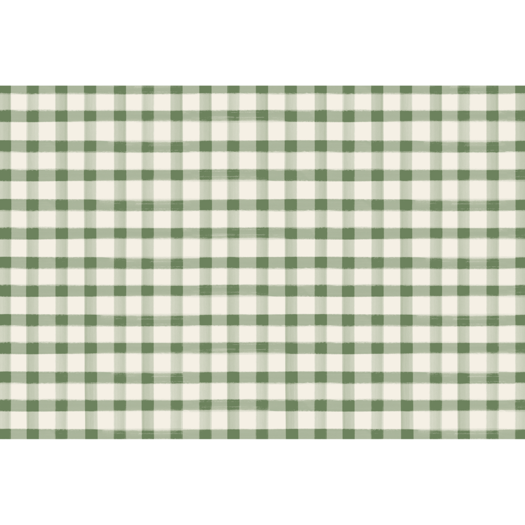 Dark Green Painted Check Paper Placemats