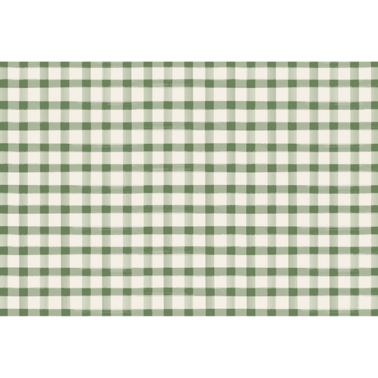 Dark Green Painted Check Paper Placemats