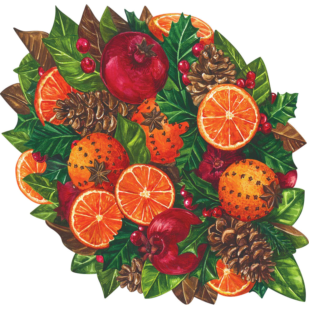 Hester & Cook Winter Citrus  Die Cut Placemat