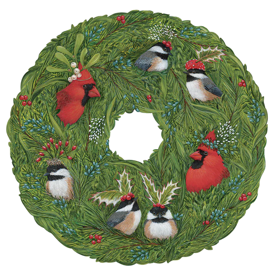 Hester & Cook Winter Songbirds  Die Cut Placemat