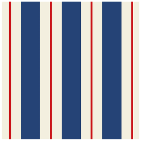 Navy & Red Awning Stripe Cocktail Napkin - Pack of 20