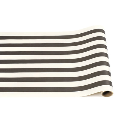 Black Classic Stripe Paper Table Runner