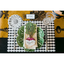 Load image into Gallery viewer, Black Painted Check Paper Placemats