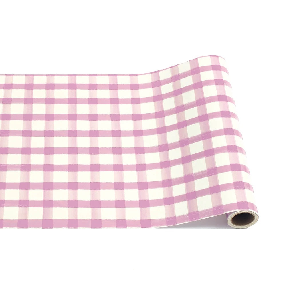 Lilac Painted Check Paper Table Runner