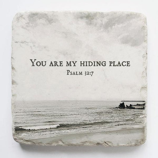 Twelve Stone Art Small Block (Ocean - Psalm 32:7)