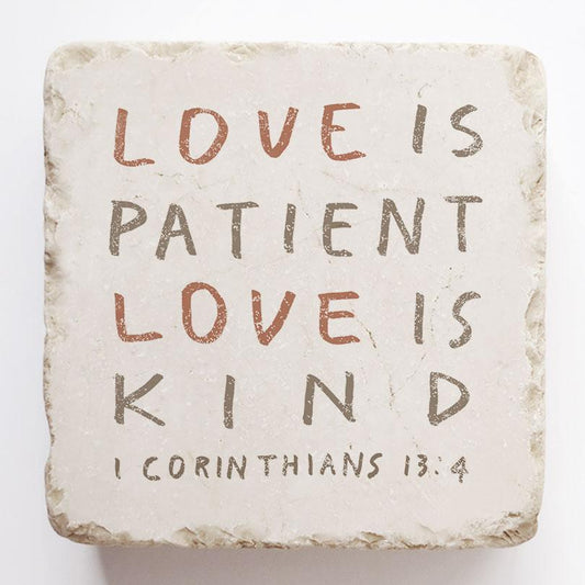 Twelve Stone Art Small Block (1 Corinthians 13:4)