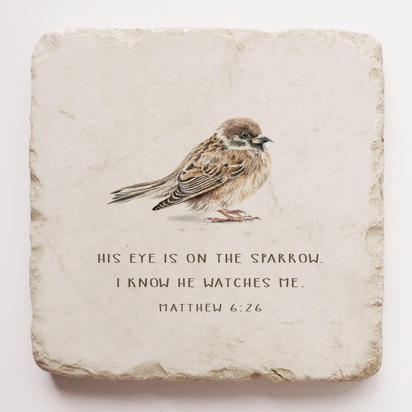 Twelve Stone Art Large Block Bird (Matthew 6:26)