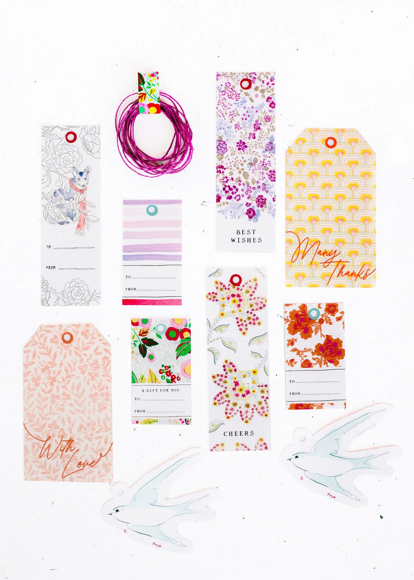 Lollia Library of Flowers Holiday Gift Tags Tin Set