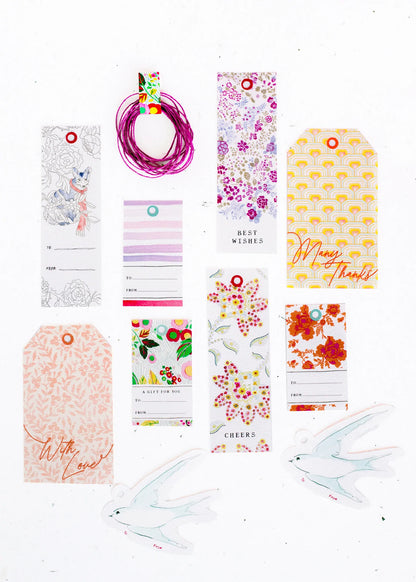 Lollia Library of Flowers Holiday Gift Tags Tin Set