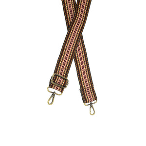 1.5" Burgandy/Pink Multi Woven Guitar Strap