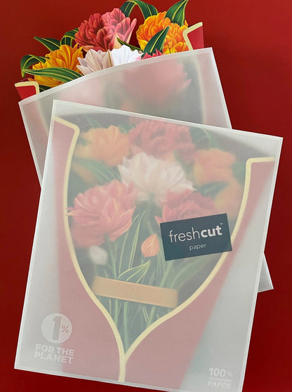 Fresh Cut Paper Murillo Tulips Pop Up Greeting Card