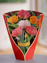 Load image into Gallery viewer, Cut Paper Murillo Tulips Pop Up Greeting Card