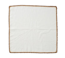 Load image into Gallery viewer, Kim Seybert Knotted Edge Napkin in White, Natural &amp; Brown - Set of 4
