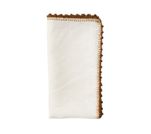 Load image into Gallery viewer, Kim Seybert Knotted Edge Napkin in White, Natural &amp; Brown - Set of 4