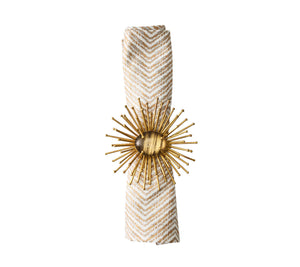 Kim Seybert Flare Napkin Ring in Brown & Gold - Set of 4