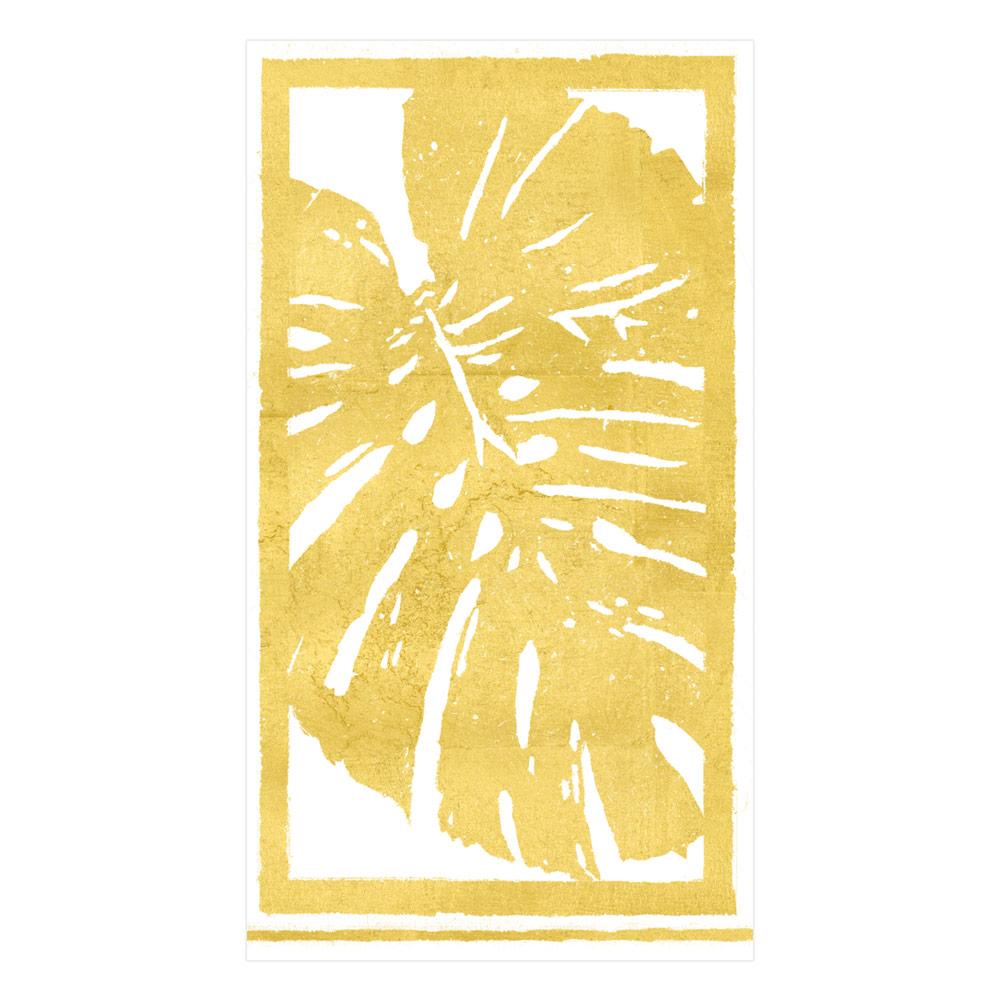 Palm Leaves Paper Guest Towel Napkins in Gold