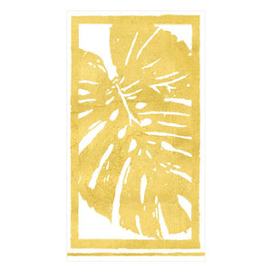 Caspari Palm Leaves Paper Guest Towel Napkins in Gold - 15 Per Package