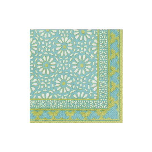 Alhambra Paper Cocktail Napkins in Turquoise