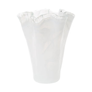 Vietri Onda White Glass Medium Vase