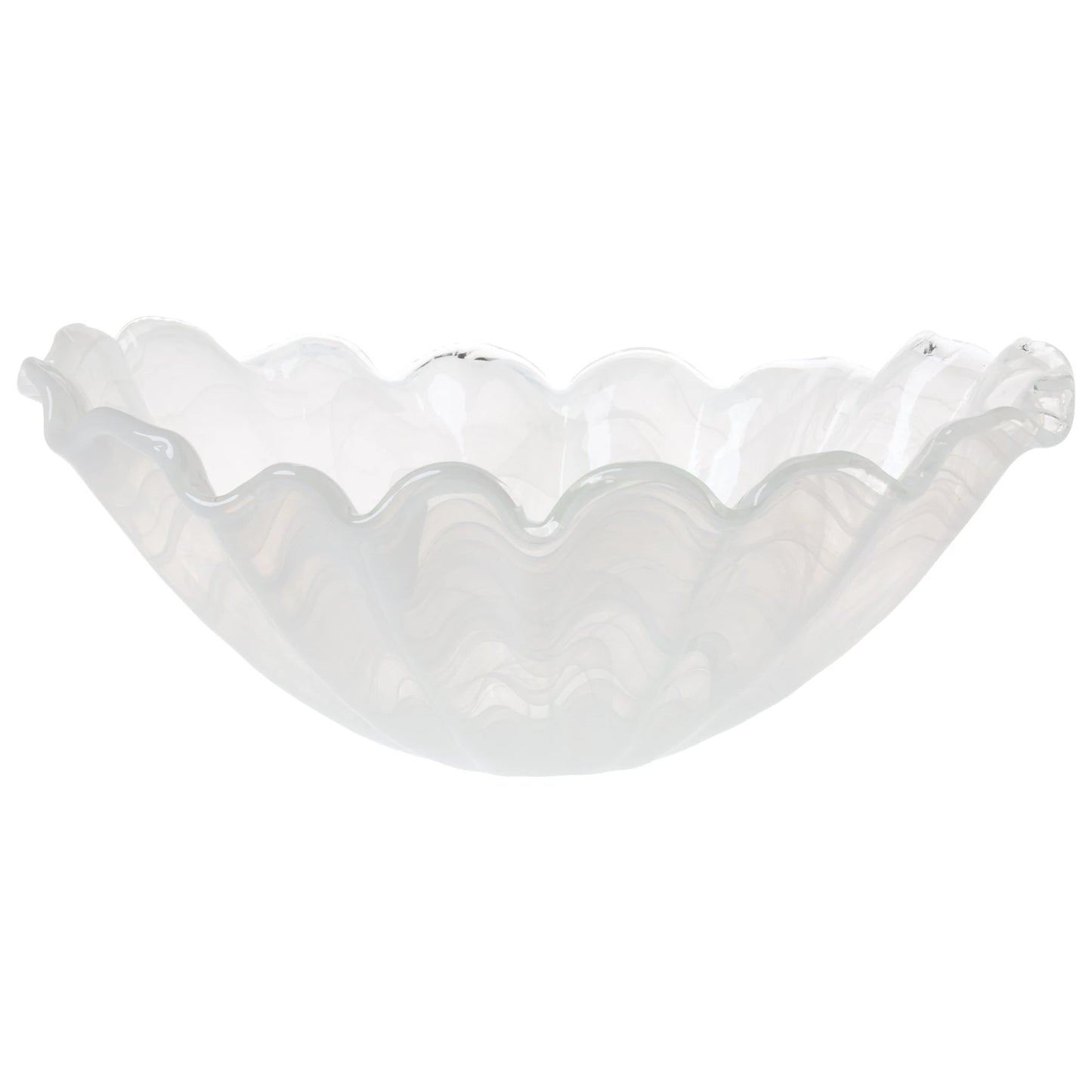 Vietri Onda White Glass Medium Centerpiece Bowl