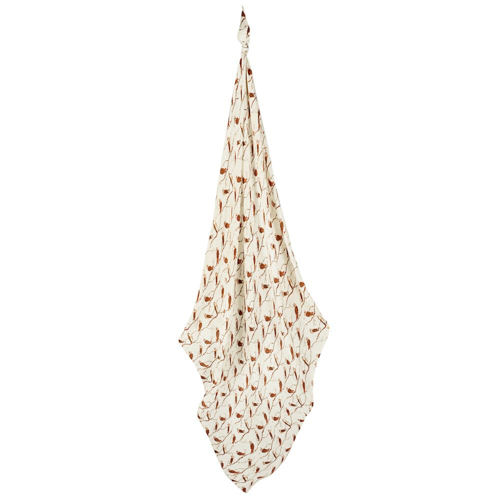 Milkbarn Owl Bamboo and Cotton Swaddle Blanket
