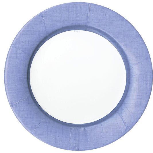 Linen Border Paper Dinner Plates in Lavender
