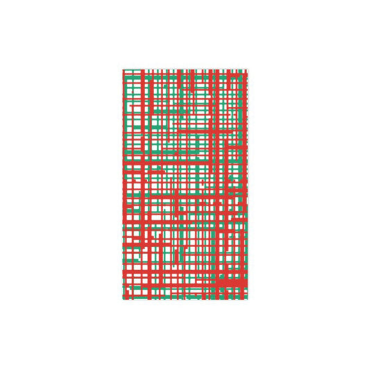 Vietri Papersoft Napkins Plaid Green & Red Guest Towels (Pack of 20)