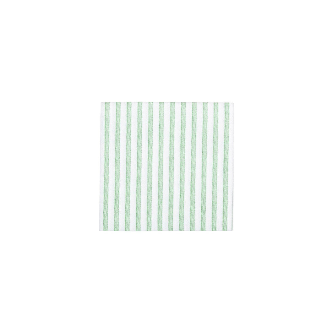Vietri Papersoft Capri Cocktail Napkins Green Stripe (Pack of 20)