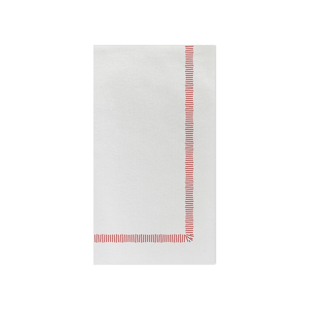 Vietri Papersoft Fringe Red Guest Napkins (Pack of 20)