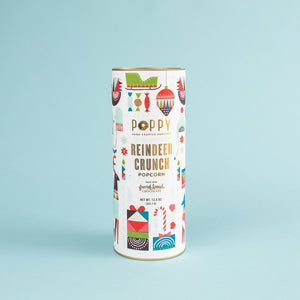 Reindeer Crunch Poppy Handcrafted Popcorn Cylinder