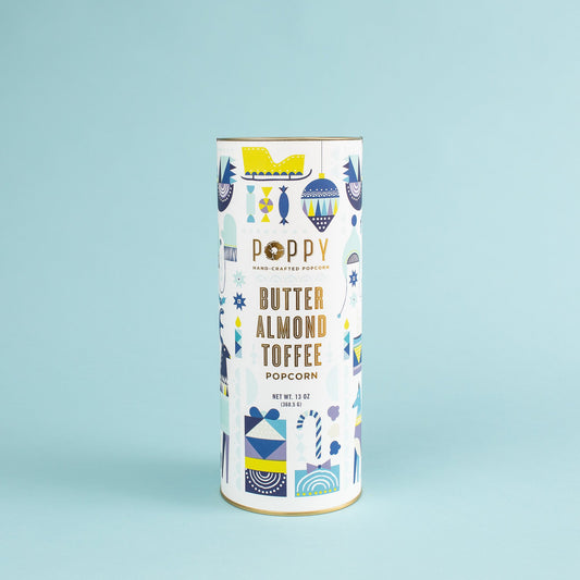Butter Almond Toffee  Poppy Handcrafted Popcorn Canister