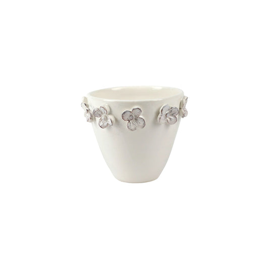 Vietri Rustic Garden White Small Cachepot