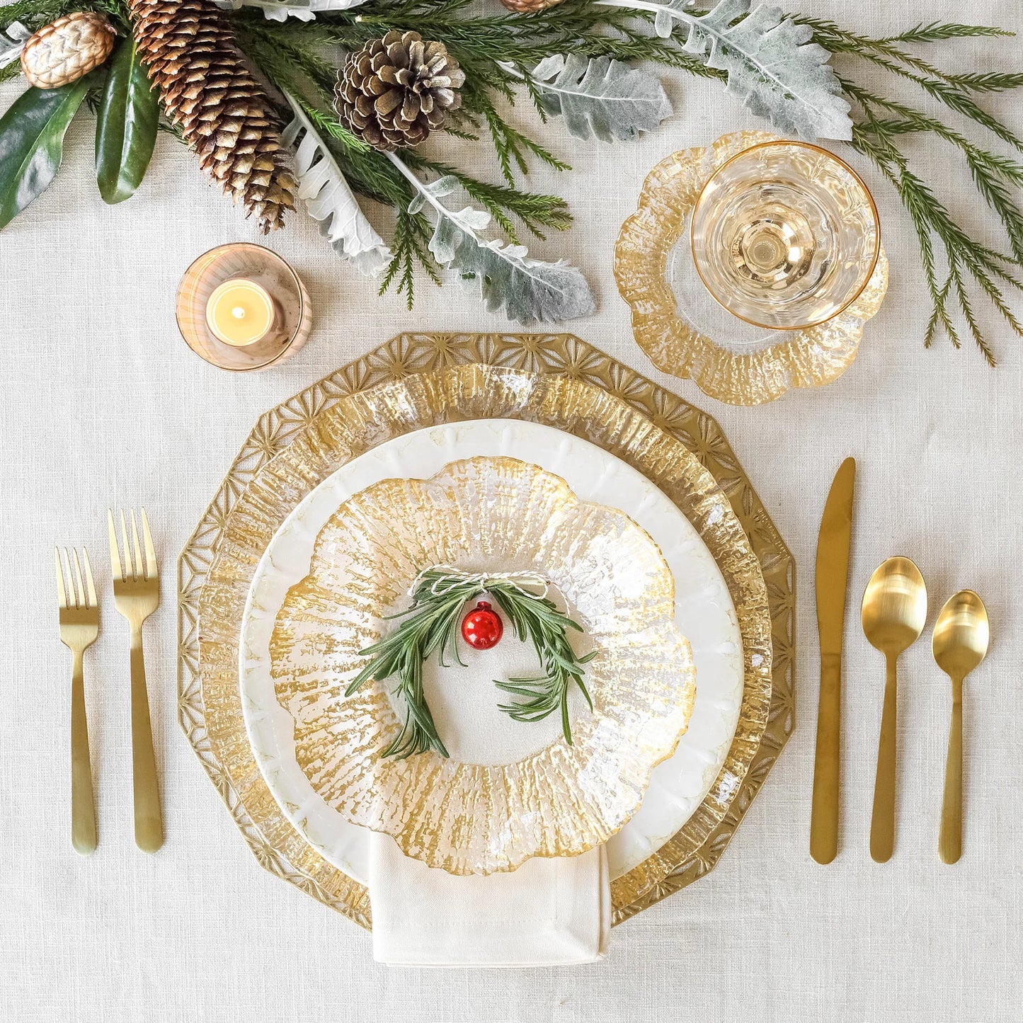 Vietri Rufolo Glass Gold Canape Plate