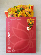 Load image into Gallery viewer, Cut Paper Sunflowers Pop Up Greeting Card