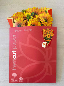 Cut Paper Sunflowers Pop Up Greeting Card