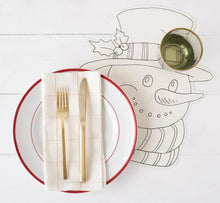 Load image into Gallery viewer, Die-Cut Coloring Snowman Placemat