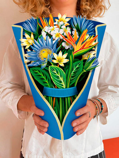 Fresh Cut Paper Tropical Bloom Pop Up Greeting Card