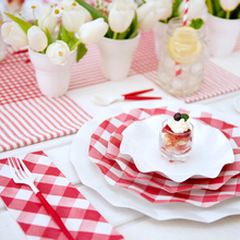 Load image into Gallery viewer, Wavy Salad Plate Red Gingham - 8 Pack