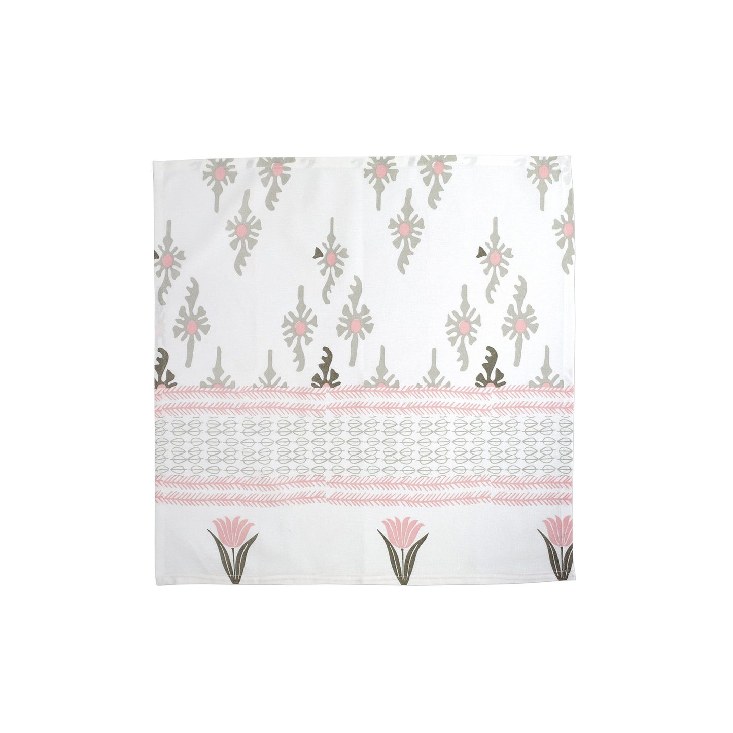 Vietri Bohemian Linens Gray/Pink Napkins - Set of 4