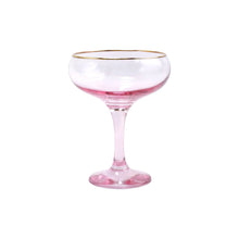 Load image into Gallery viewer, Vietri Rainbow Pink Coupe Champagne Glass