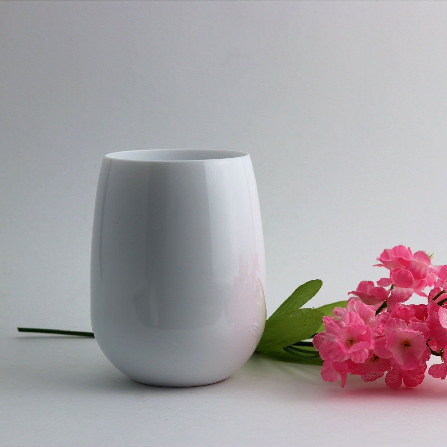 Acrylic Stemless Wine Glass White